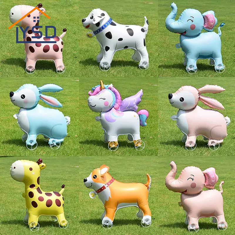 2025 การเดินใหม่ของ Wheeled Animal 3d Foil Balloon Balloon Balloon Balloon Balloon