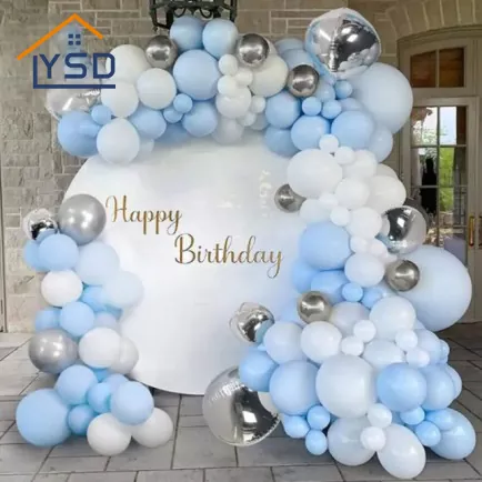 Blue Birthday Balloon Arch