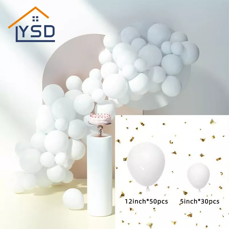 White Latex Balloon Set