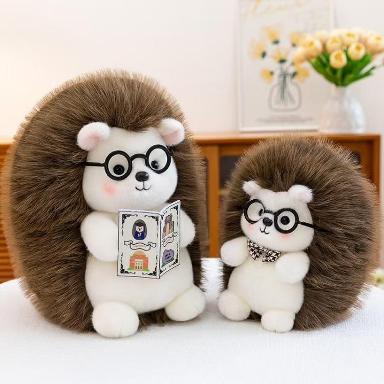 Hedgehog plush toy with glasses